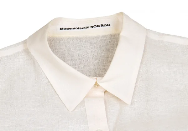 マドモアゼルノンノンMademoiselle NON NON リネン半袖シャツ 淡