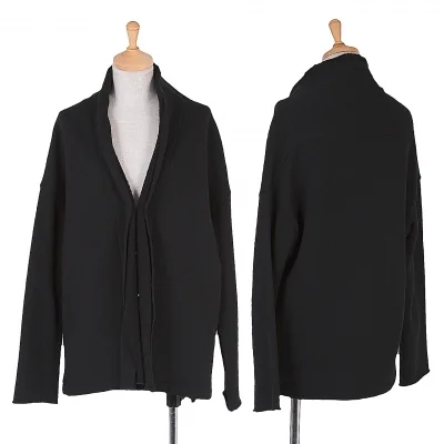【SALE】ヨウジヤマモト ファムYohji Yamamoto FEMME ホック留め裁ち切りニットカーディガン 黒