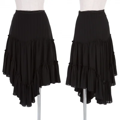 【SALE】ジャンポールゴルチエ ファムJean Paul GAULTIER FEMME ポリギャザーアシンメトリーフレアスカート
