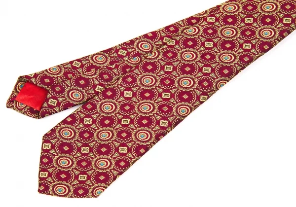 【SALE】ジャンポールゴルチエJean Paul GAULTIER ジャガード総柄ネクタイ エンジ金茶他 K-58556_003