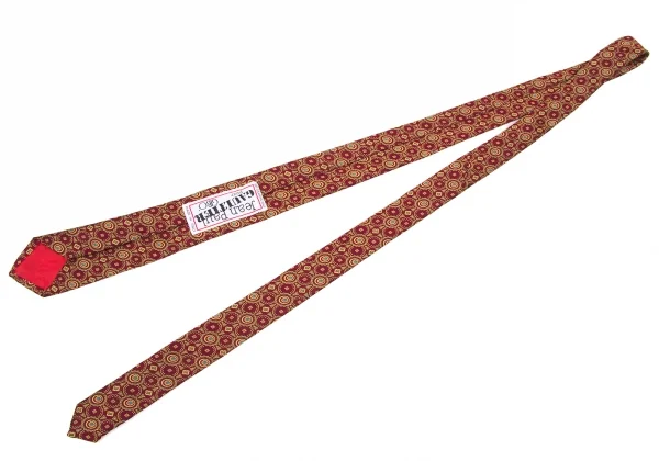 【SALE】ジャンポールゴルチエJean Paul GAULTIER ジャガード総柄ネクタイ エンジ金茶他 K-58556_004