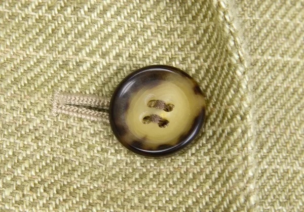 【SALE】マドモアゼルノンノンMademoiselle NON NON リネン２Bジャケット 杢カーキL位 K-58571_004