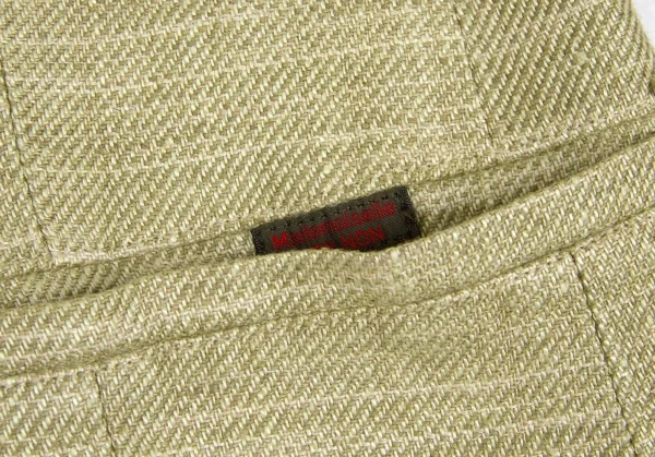 【SALE】マドモアゼルノンノンMademoiselle NON NON リネン２Bジャケット 杢カーキL位 K-58571_007