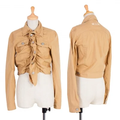 【SALE】ジーンズポールゴルチエJean's Paul GAULTIER ギャザーデザインジップジャケット 薄茶