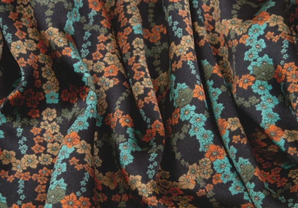 【SALE】ミハラヤスヒロMIHARA YASUHIRO ベルト付き花柄ワンピース 黒赤緑他S K-58869_011