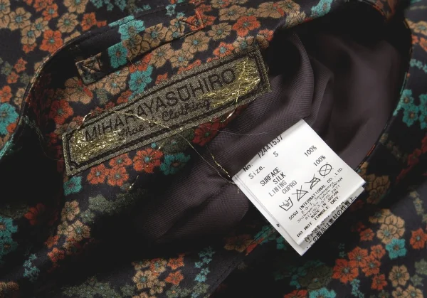 【SALE】ミハラヤスヒロMIHARA YASUHIRO ベルト付き花柄ワンピース 黒赤緑他S K-58869_012