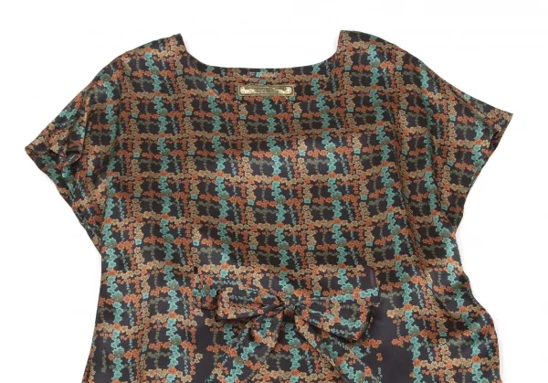 【SALE】ミハラヤスヒロMIHARA YASUHIRO ベルト付き花柄ワンピース 黒赤緑他S K-58869_003