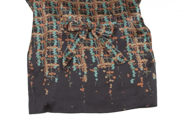 【SALE】ミハラヤスヒロMIHARA YASUHIRO ベルト付き花柄ワンピース 黒赤緑他S K-58869_006