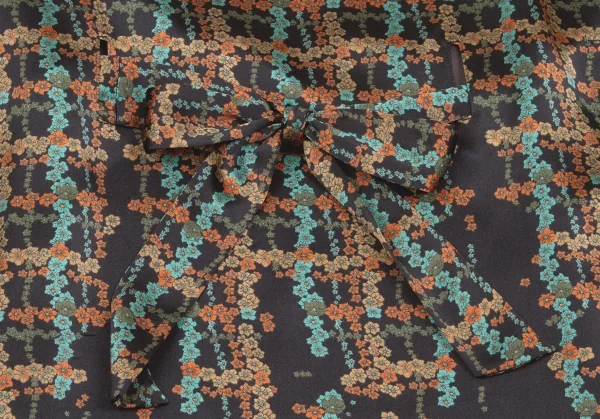 【SALE】ミハラヤスヒロMIHARA YASUHIRO ベルト付き花柄ワンピース 黒赤緑他S K-58869_007