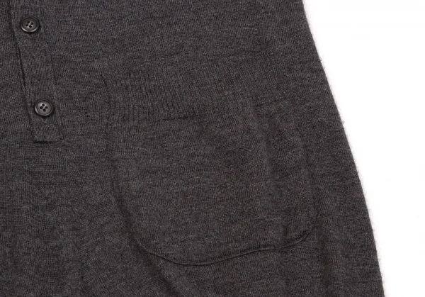 【SALE】ミハラヤスヒロMIHARA YASUHIRO ウールロングカーディガン風オールインワン 濃杢グレーS K-58872_010