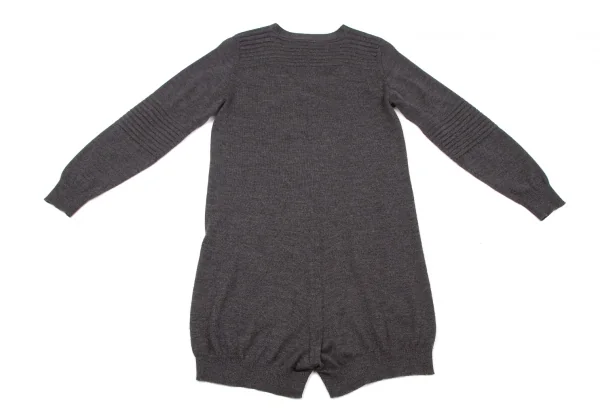 【SALE】ミハラヤスヒロMIHARA YASUHIRO ウールロングカーディガン風オールインワン 濃杢グレーS K-58872_012