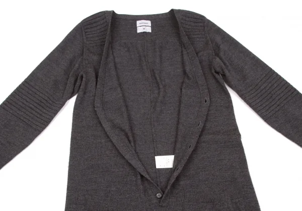 【SALE】ミハラヤスヒロMIHARA YASUHIRO ウールロングカーディガン風オールインワン 濃杢グレーS K-58872_007