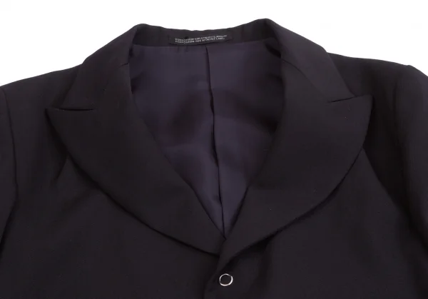 【SALE】ワイズY's ウールギャバ裾リブボタンデザインジャケット 紺黒3 K-58888_004