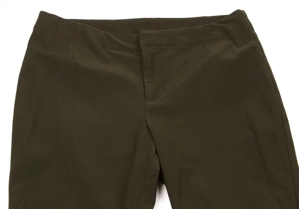 【SALE】イッセイミヤケハートISSEY MIYAKE HaaT コットンポリ裾ジップデザインストレッチパンツ 濃カーキ2 K-58929_002