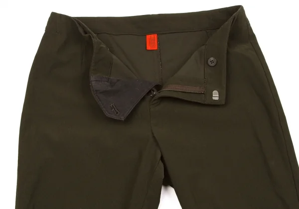 【SALE】イッセイミヤケハートISSEY MIYAKE HaaT コットンポリ裾ジップデザインストレッチパンツ 濃カーキ2 K-58929_003