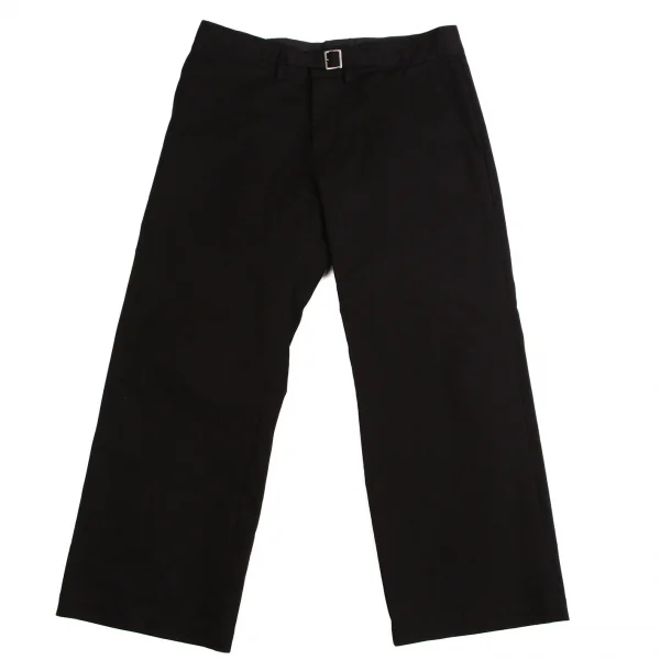 【SALE】ヨウジヤマモト ノアールYohji Yamamoto NOIR ベルテッドコットンワイドパンツ 黒2 K-58982_001