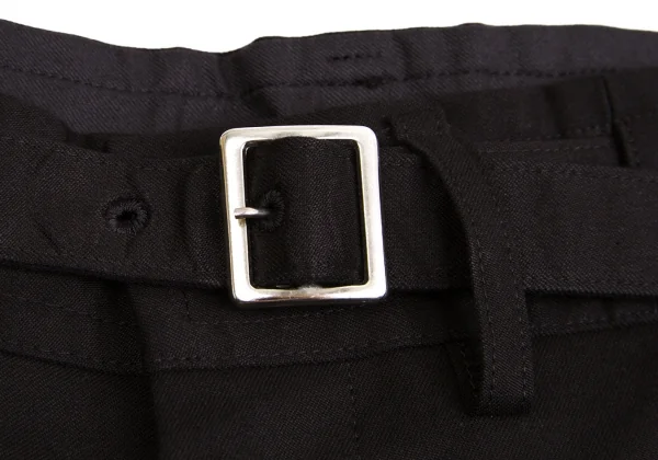 【SALE】ヨウジヤマモト ノアールYohji Yamamoto NOIR ベルテッドコットンワイドパンツ 黒2 K-58982_003