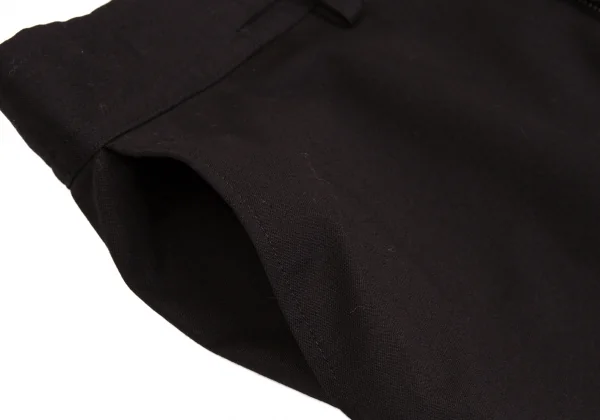 【SALE】ヨウジヤマモト ノアールYohji Yamamoto NOIR ベルテッドコットンワイドパンツ 黒2 K-58982_006