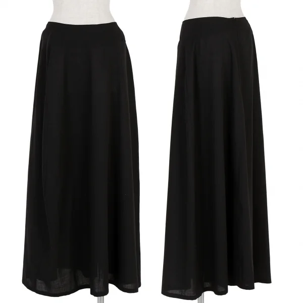 ヨウジヤマモト スカート 黒 プリーツ Mサイズ YOHJI YAMAMOTO(ヨウジヤマモト) 切替プリーツスカート F0-S13