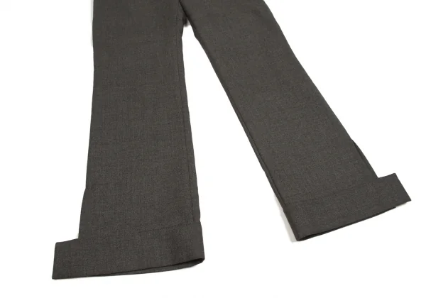 【SALE】ヨウジヤマモトファムYohji Yamamoto FEMME ウールスリットパンツ グレー2 K-59048_006