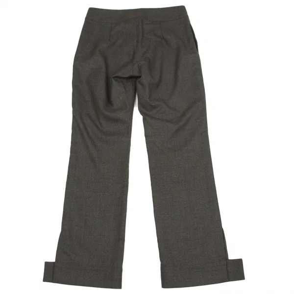 【SALE】ヨウジヤマモトファムYohji Yamamoto FEMME ウールスリットパンツ グレー2 K-59048_008