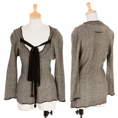 ジャンポールゴルチエ クラシックJean Paul GAULTIER CLASSIQUE コットンレーヨン紐装飾リブニット