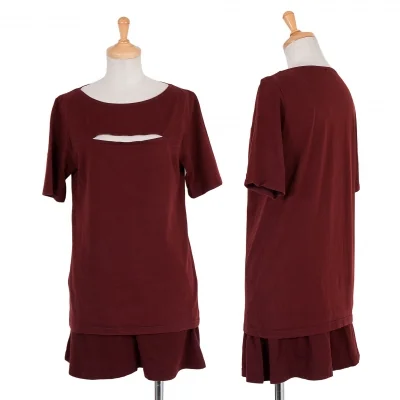 【SALE】ワイズビスY's bis コットンフロントカットアウトデザインセットアップ ボルドー