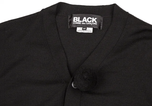 【SALE】ブラック コムデギャルソンBLACK COMME des GARCONSウールボンボン装飾カーディガン 黒M K-59171_003