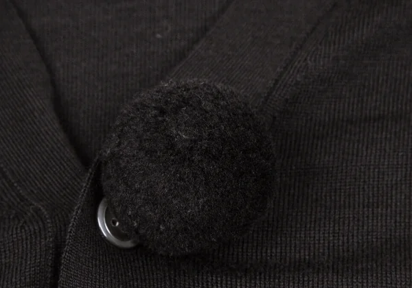 【SALE】ブラック コムデギャルソンBLACK COMME des GARCONSウールボンボン装飾カーディガン 黒M K-59171_004