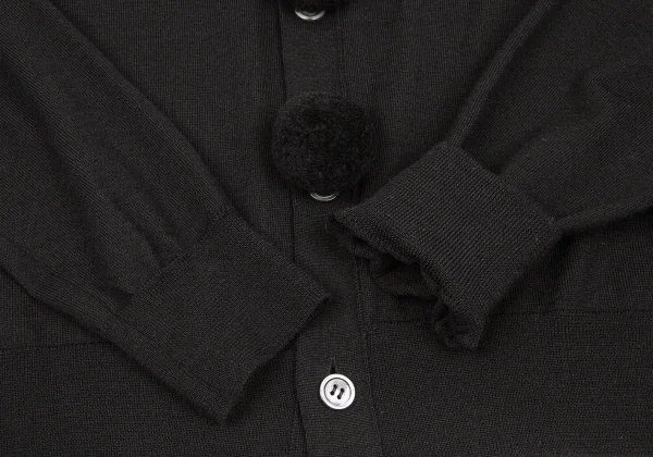 【SALE】ブラック コムデギャルソンBLACK COMME des GARCONSウールボンボン装飾カーディガン 黒M K-59171_007