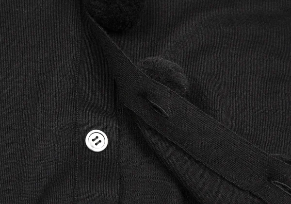 【SALE】ブラック コムデギャルソンBLACK COMME des GARCONSウールボンボン装飾カーディガン 黒M K-59171_009