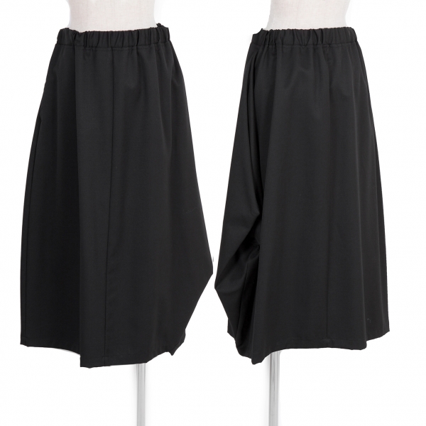 Y's ブラック ロングスカート ワイズ/Y's 変形ロングスカート 黒 ブラック カラス族