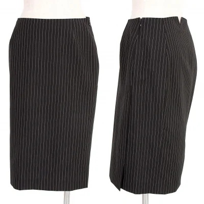 【SALE】ポールスミス ブラックPaul Smith BLACK プリント裏地ピンストライプスカート 黒白他