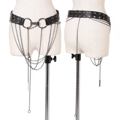 ワイズY’s チェーン装飾レザーベルト