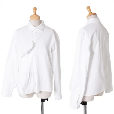 【SALE】ヨウジヤマモト ノアールYohji Yamamoto NOIR プリーツ切替デザインシャツ 白