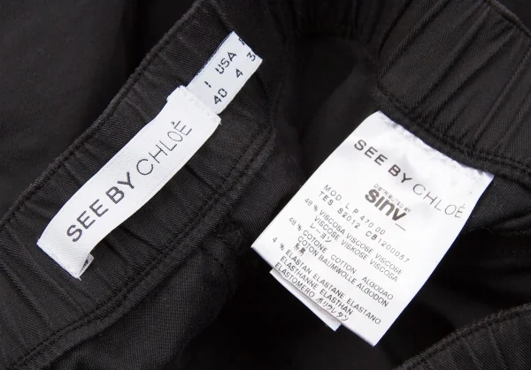 【SALE】シーバイクロエSEE BY CHLOE 裾ジップストレッチスリムパンツ 黒40 K-59507_012