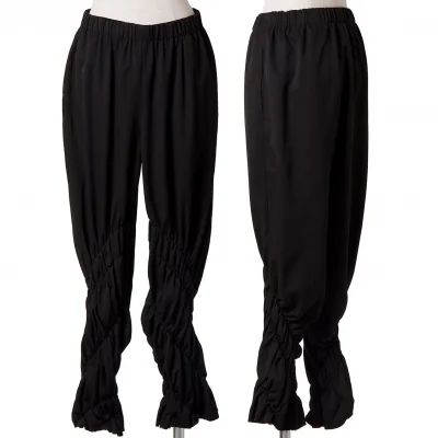 【SALE】コムデギャルソンCOMME des GARCONS ウールギャバ膝下ギャザーデザインパンツ