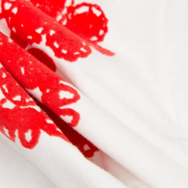 【SALE】タオ コムデギャルソンtao COMME des GARCONS 花柄切替Tシャツ 白赤M位 K-59611_010