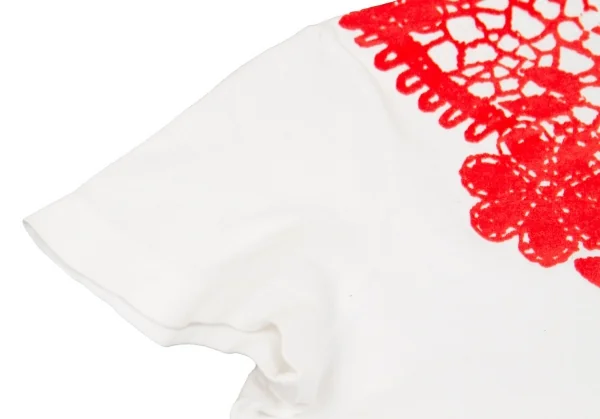 【SALE】タオ コムデギャルソンtao COMME des GARCONS 花柄切替Tシャツ 白赤M位 K-59611_004