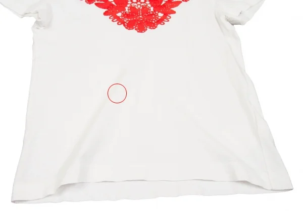 【SALE】タオ コムデギャルソンtao COMME des GARCONS 花柄切替Tシャツ 白赤M位 K-59611_005