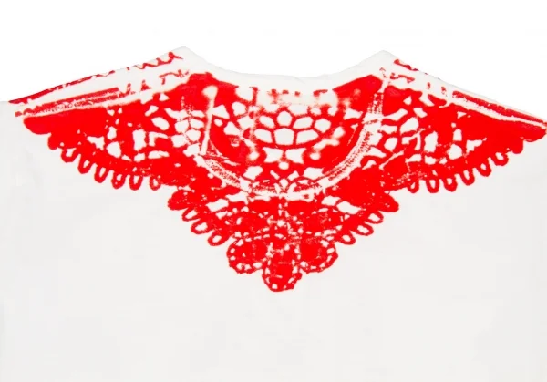 【SALE】タオ コムデギャルソンtao COMME des GARCONS 花柄切替Tシャツ 白赤M位 K-59611_009