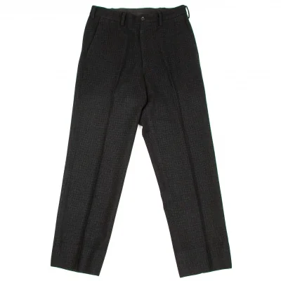 【SALE】ヨウジヤマモト コスチュームドオムYohji Yamamoto COSTUME D' HOMME カシミヤ混チェックパンツ 黒青チャコール