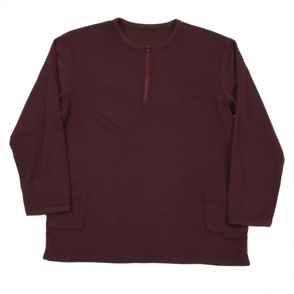 【SALE】パパスPapas アクリルレーヨンバックロゴハーフジップスウェット ボルドー50L K-59640_001