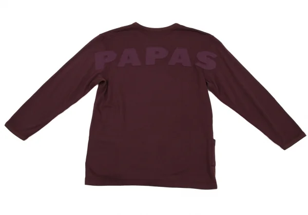 【SALE】パパスPapas アクリルレーヨンバックロゴハーフジップスウェット ボルドー50L K-59640_012