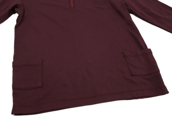 【SALE】パパスPapas アクリルレーヨンバックロゴハーフジップスウェット ボルドー50L K-59640_009