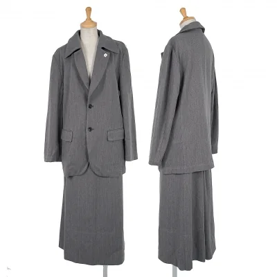 【SALE】トリココムデギャルソンtricot COMME des GARCONSフィッシュマウスラペルボタン留めセットアップ