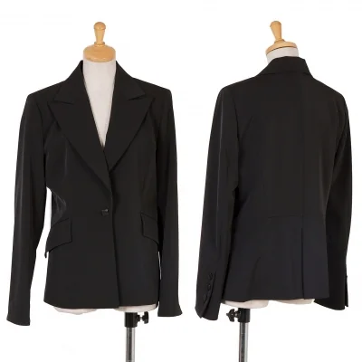 【SALE】カールラガーフェルドKARL LAGERFELD ピークドラペルポリジャケット 黒