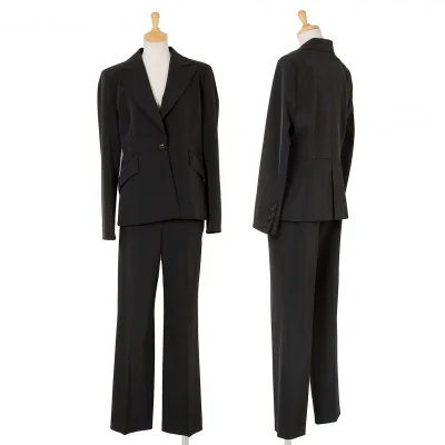 【SALE】カールラガーフェルドKARL LAGERFELD ピークドラペルポリセットアップ 黒