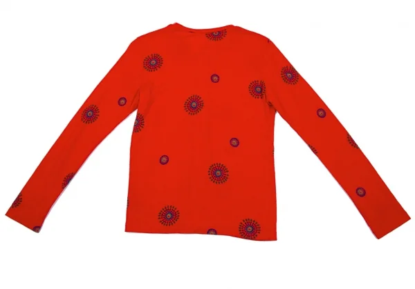 【SALE】リミフゥLIMI feu アンゴラ混クルーネックカーディガン 濃オレンジ紺緑他S K-59796_010