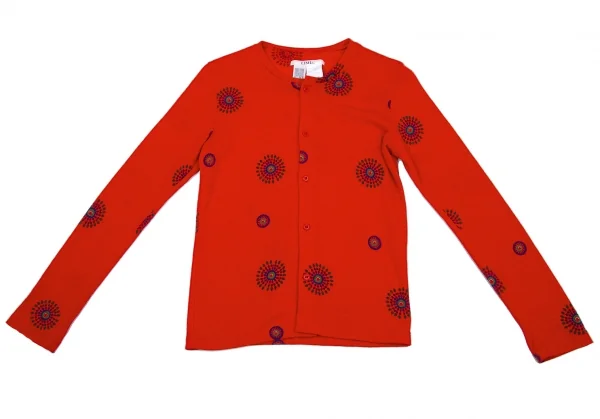 【SALE】リミフゥLIMI feu アンゴラ混クルーネックカーディガン 濃オレンジ紺緑他S K-59796_002